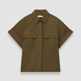 Green Justo Poplin Cotton Shirt - Joseph