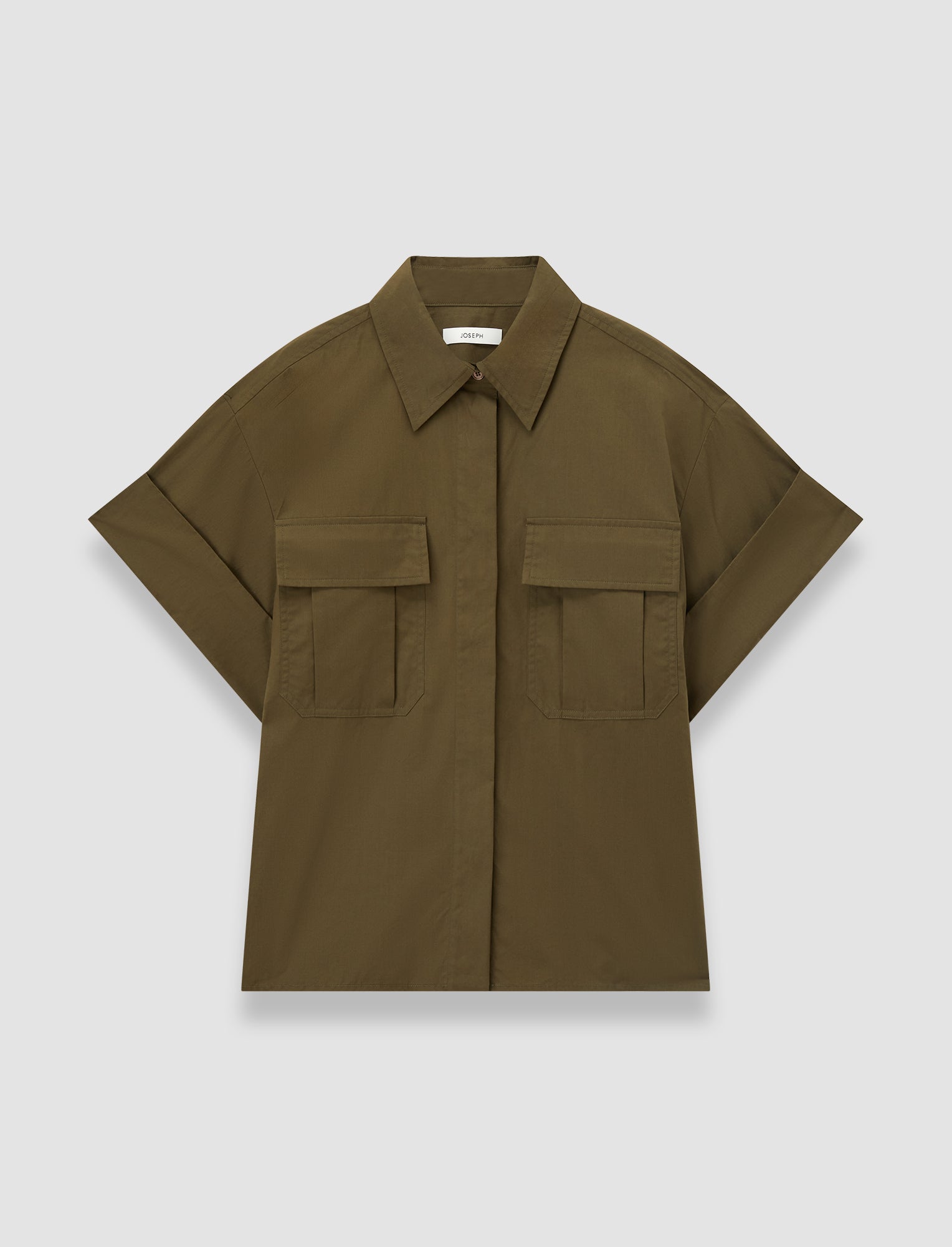 green-justo-cotton-poplin-shirt-JOSEPH