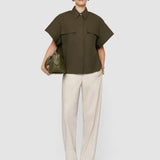 Green Justo Poplin Cotton Shirt - Joseph