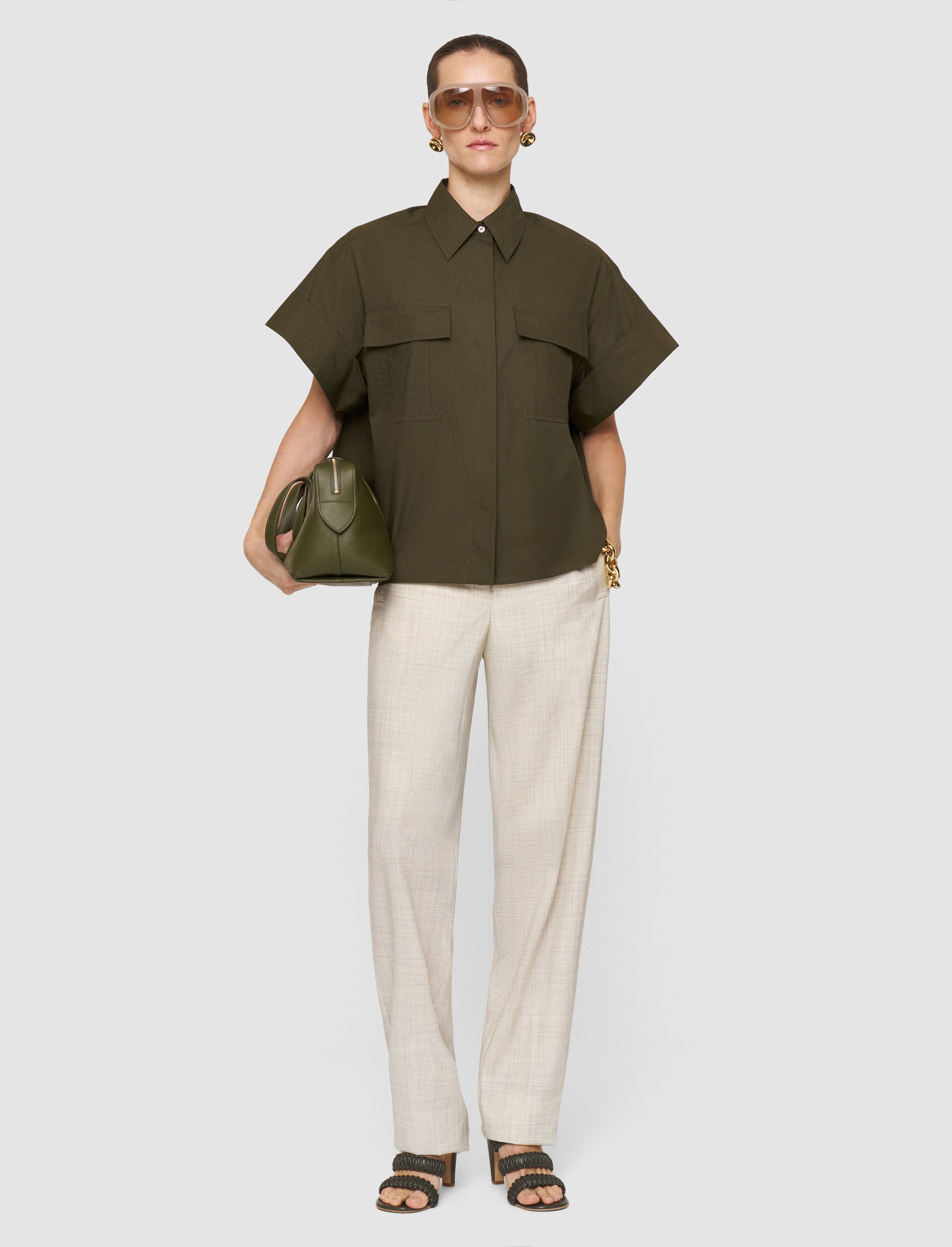 green-justo-cotton-poplin-shirt-JOSEPH