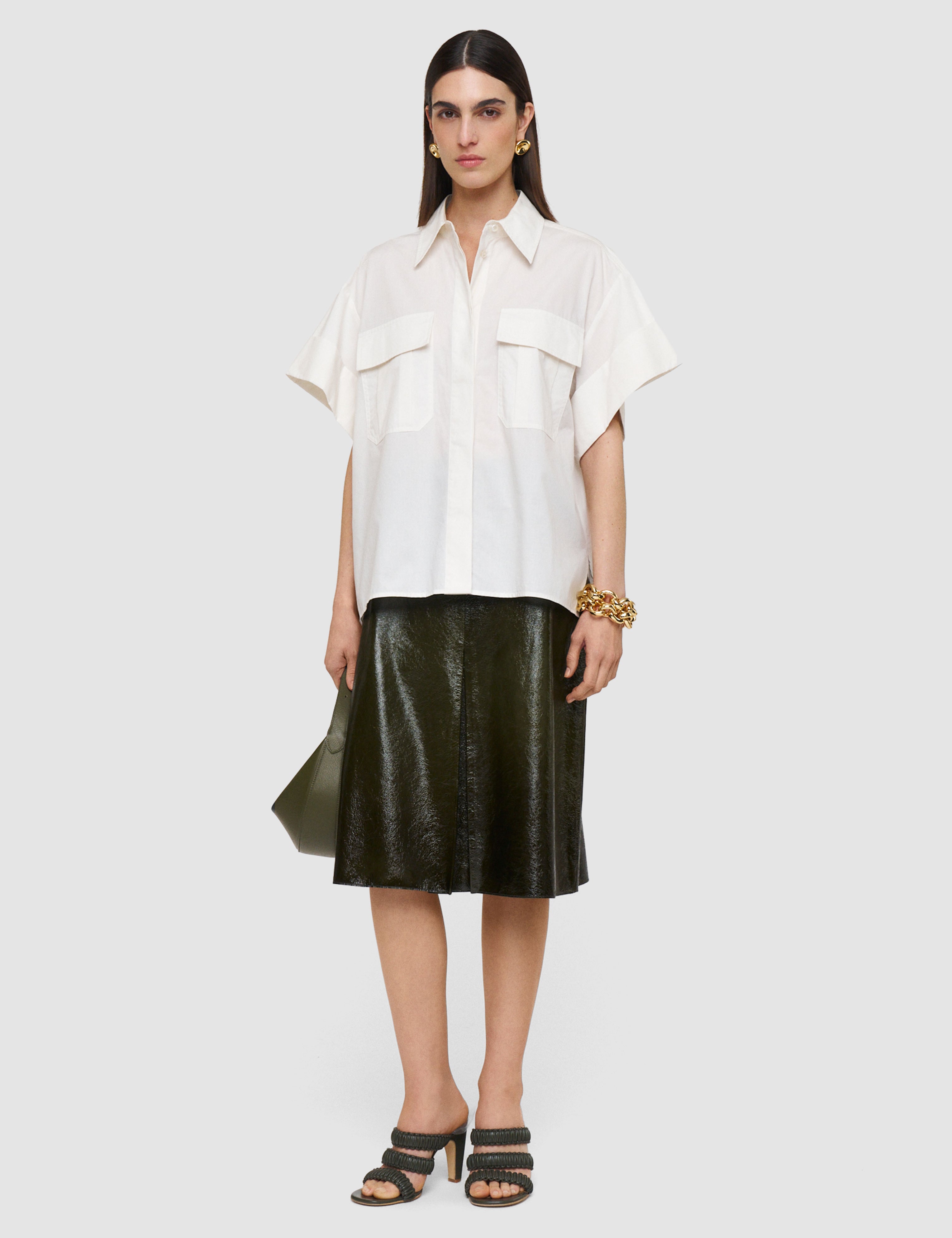 White Justo Poplin Cotton Shirt - Joseph