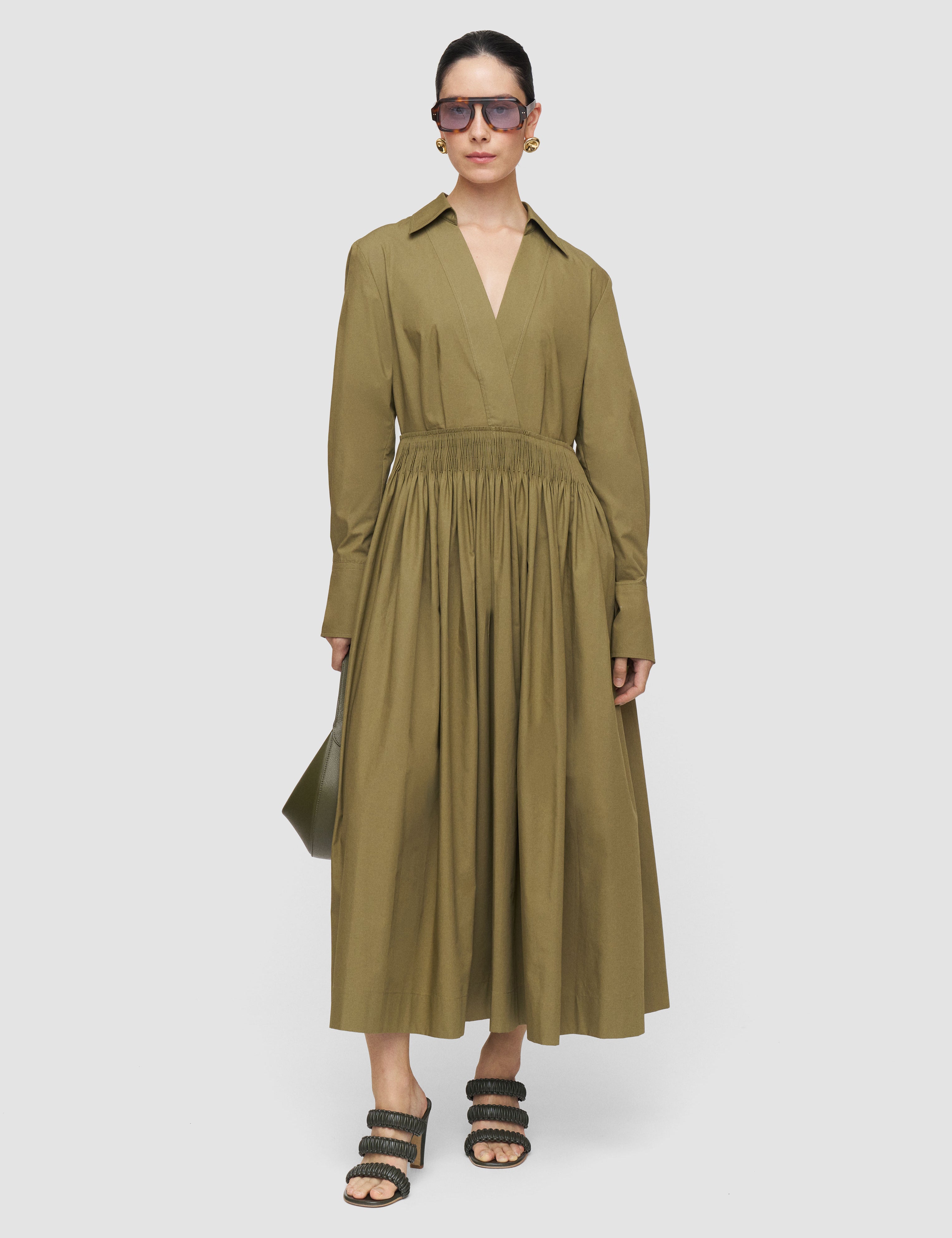 Green Kathe Cotton Poplin Dress - Joseph