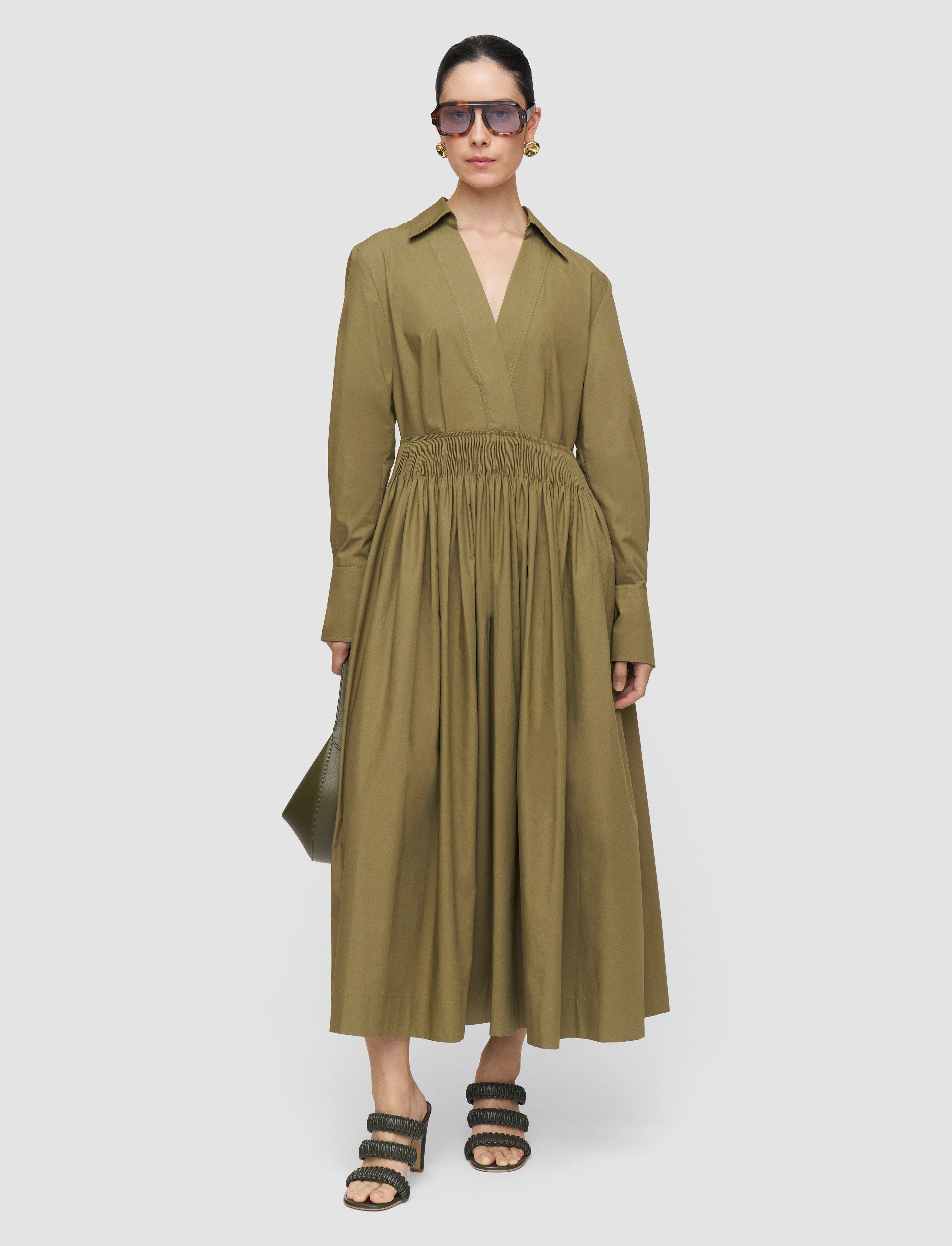 vert-robe-kathe-en-popeline-de-coton-JOSEPH