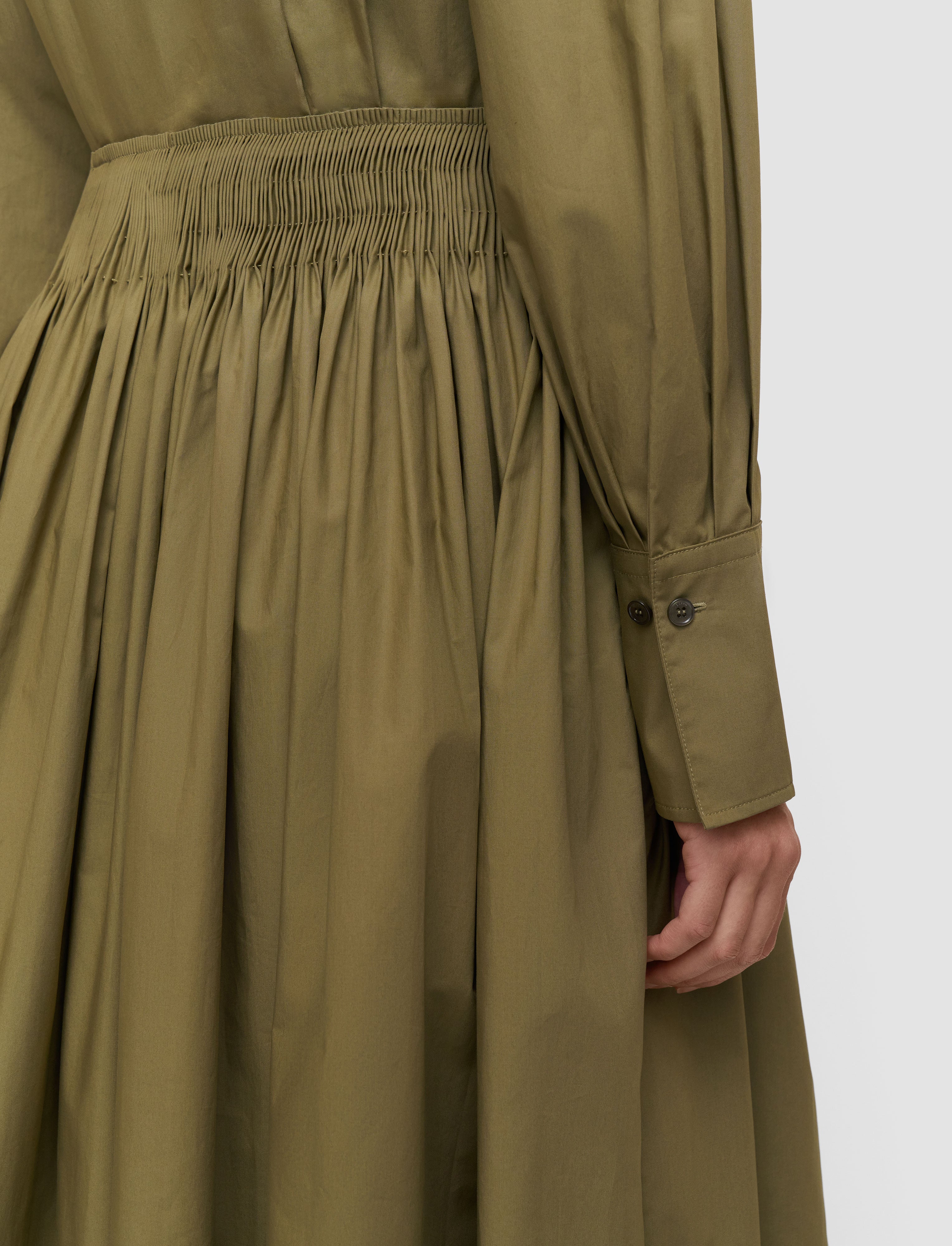 vert-robe-kathe-en-popeline-de-coton-JOSEPH