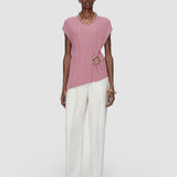Pink Kenit Knit Plissé Top - Joseph