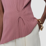 Pink Kenit Knit Plissé Top - Joseph