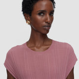 Pink Kenit Knit Plissé Top - Joseph
