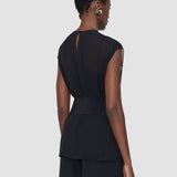 Black Kniza Crepe de Soie Silk Blouse - Joseph