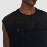 Black Kniza Crepe de Soie Silk Blouse - Joseph