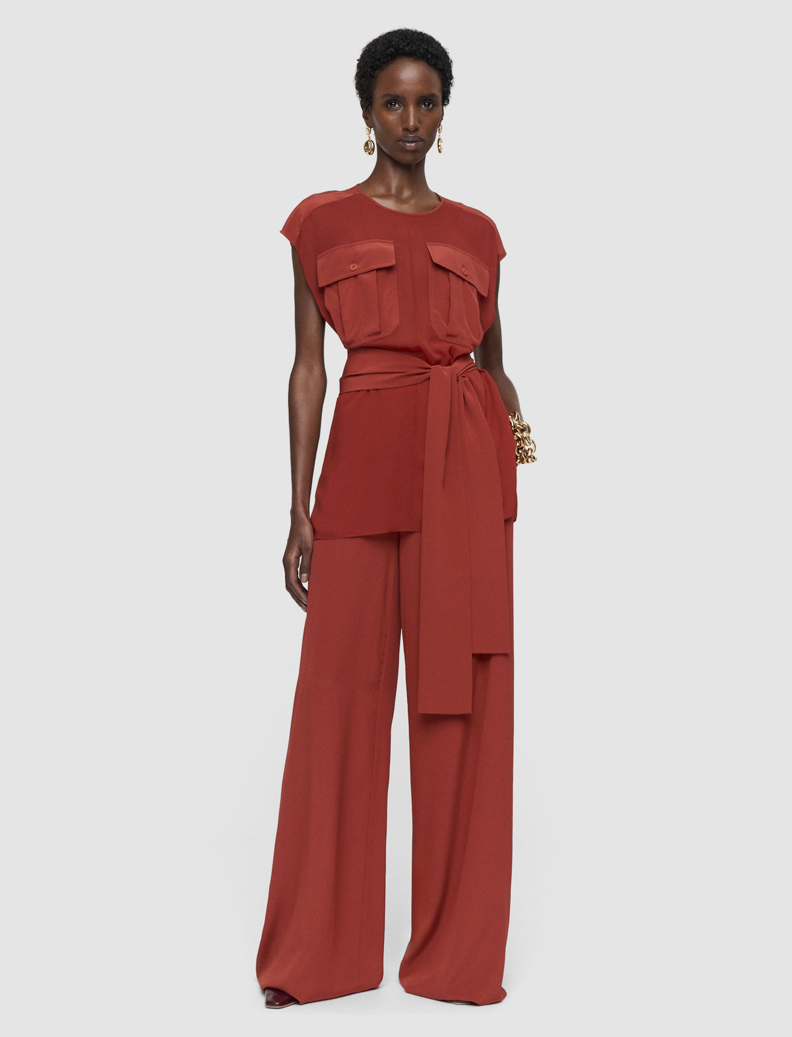 red-kniza-silk-blend-blouse-JOSEPH
