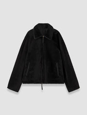 Black Kyro Soft Shearling Reversible Jacket - Joseph