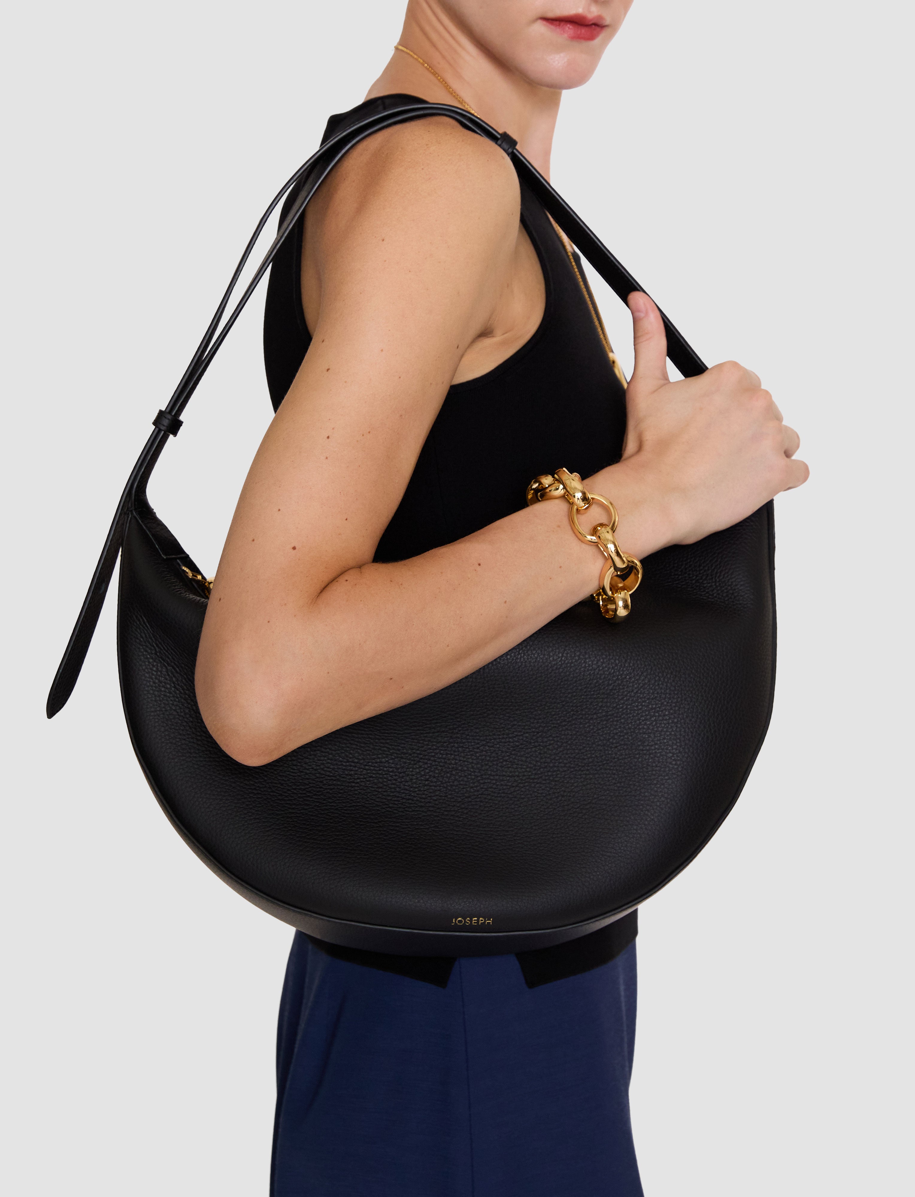 black-large-bean-leather-bag-JOSEPH