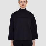 Black Larrey Compact Milano Knit Top - Joseph