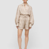 Beige Laven Printed Silk Shorts - Joseph