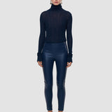 Blue Leather Stretch Leggings - Joseph