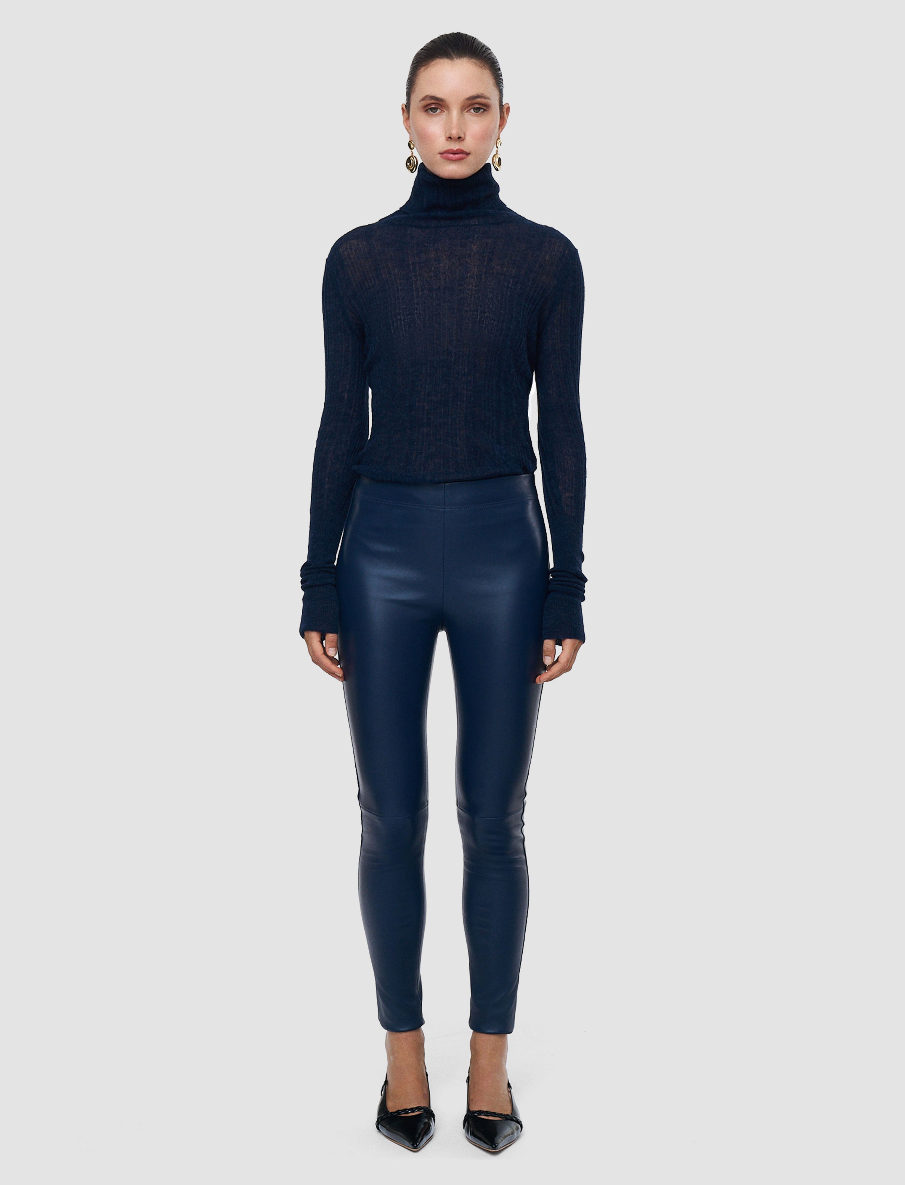 blue-leather-stretch-leggings-JOSEPH