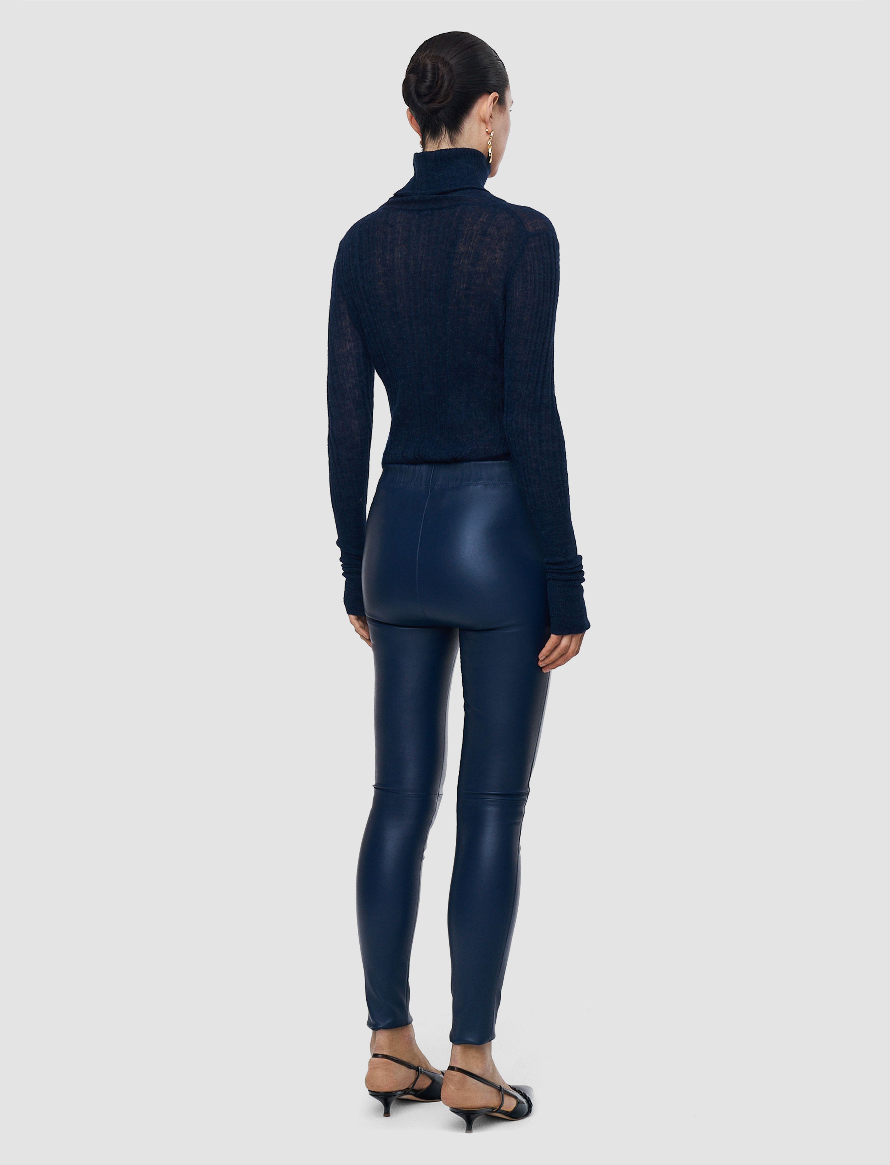 blue-leather-stretch-leggings-JOSEPH
