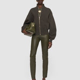 Green Leather Stretch Leggings - Joseph