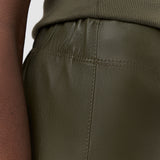 Green Leather Stretch Leggings - Joseph