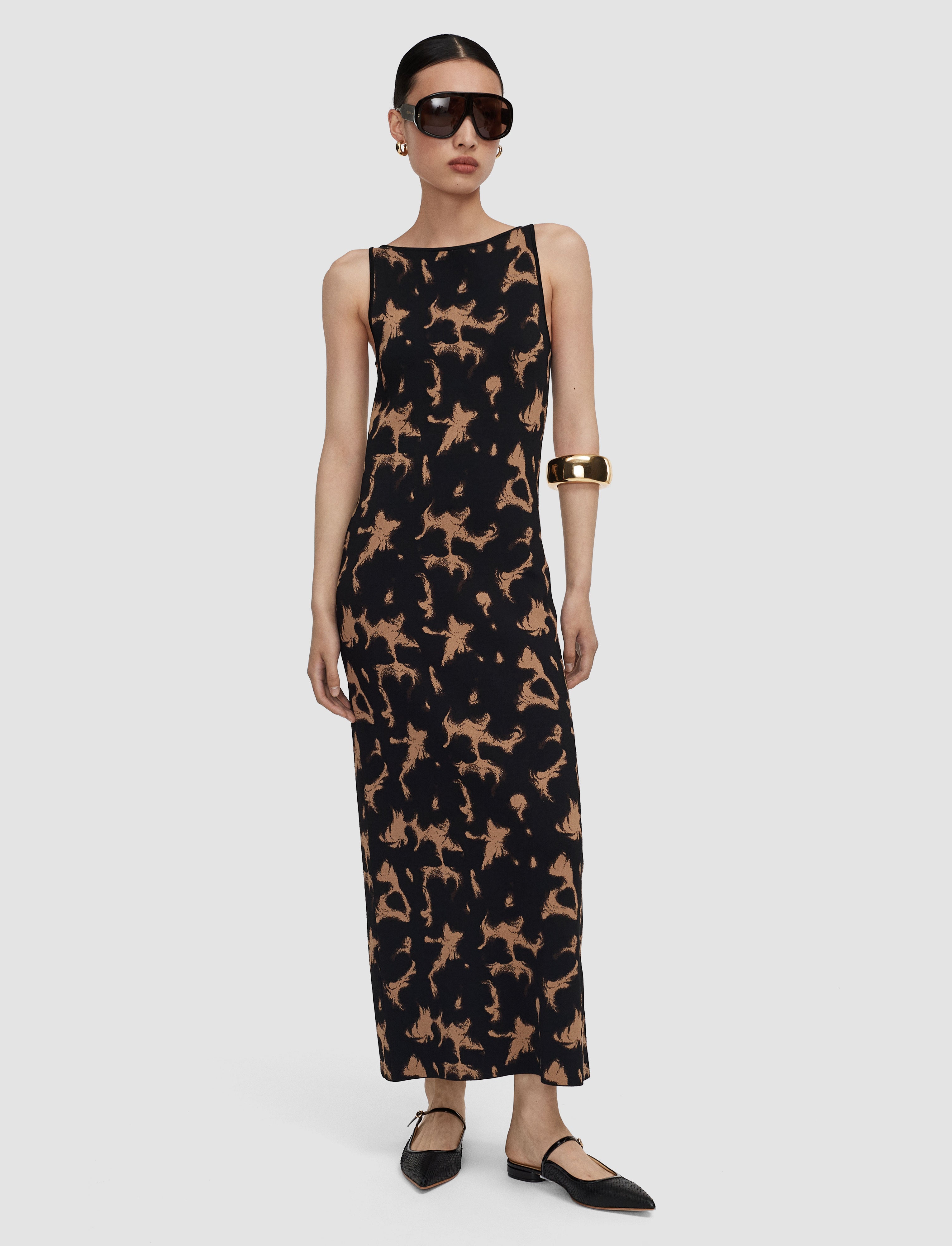 marron-robe-lecate-en-maille-effet-ecaille-de-tortue-JOSEPH