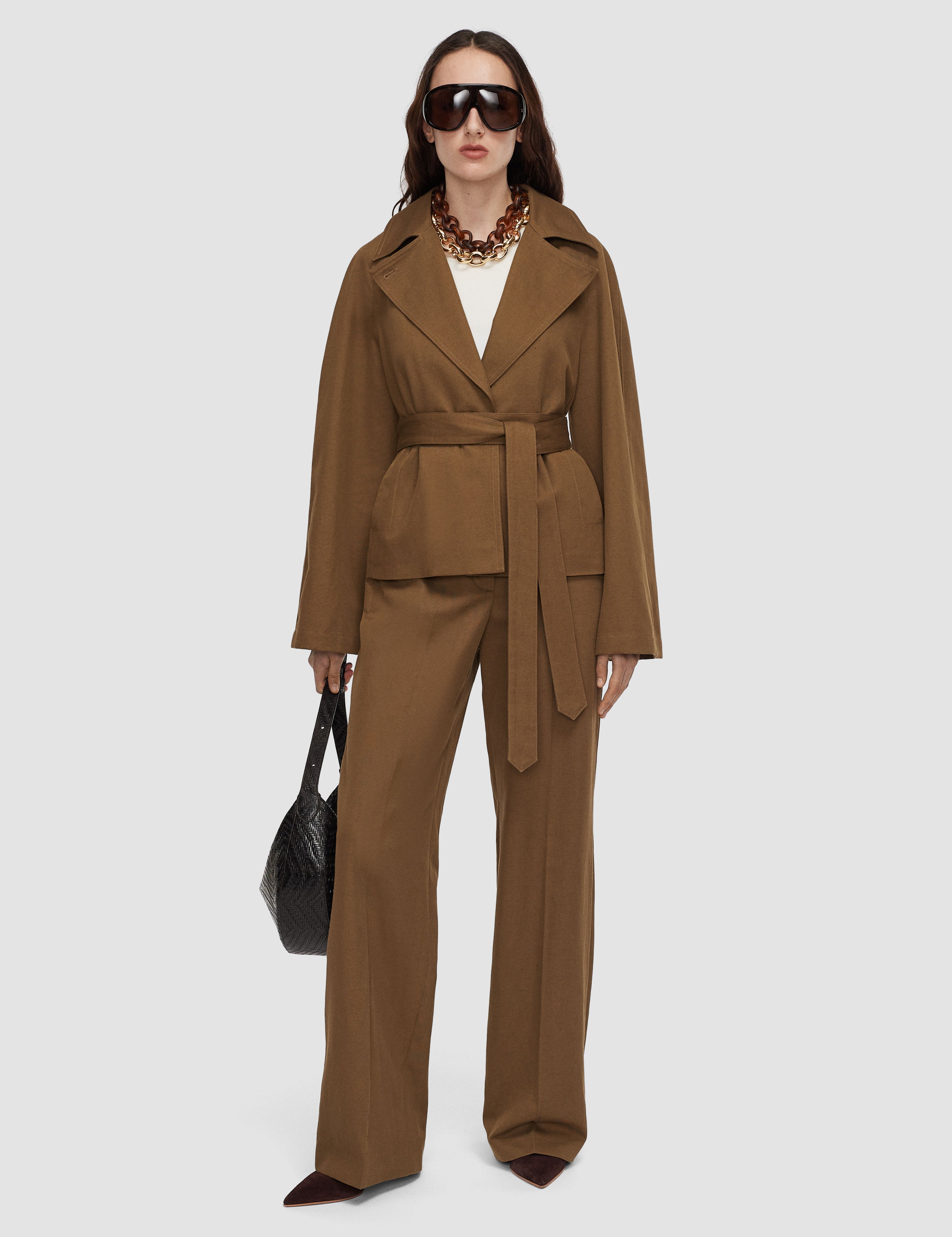 Brown Leda Cotton Twill Jacket - Joseph