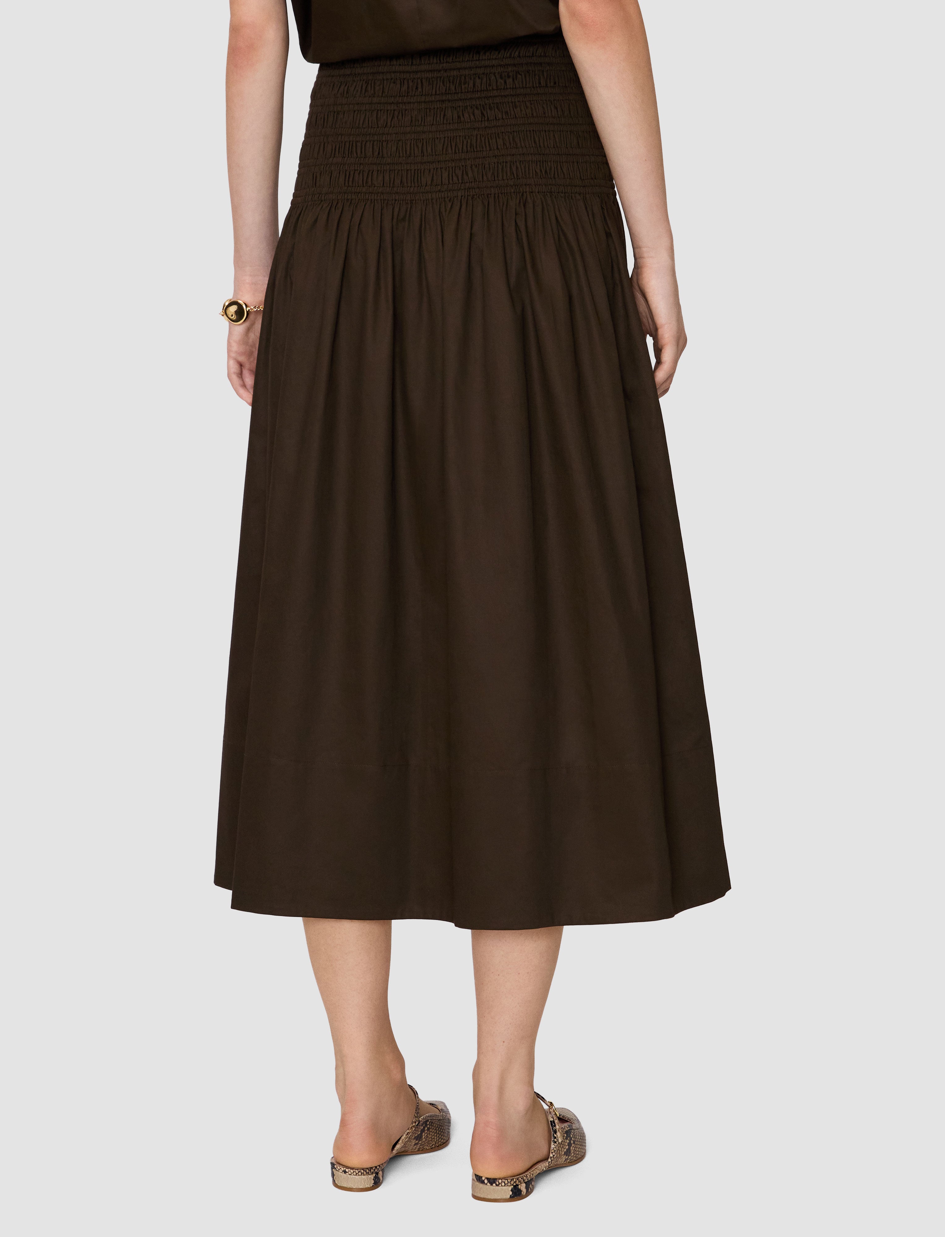 marron-jupe-en-satin-leona-coton-JOSEPH