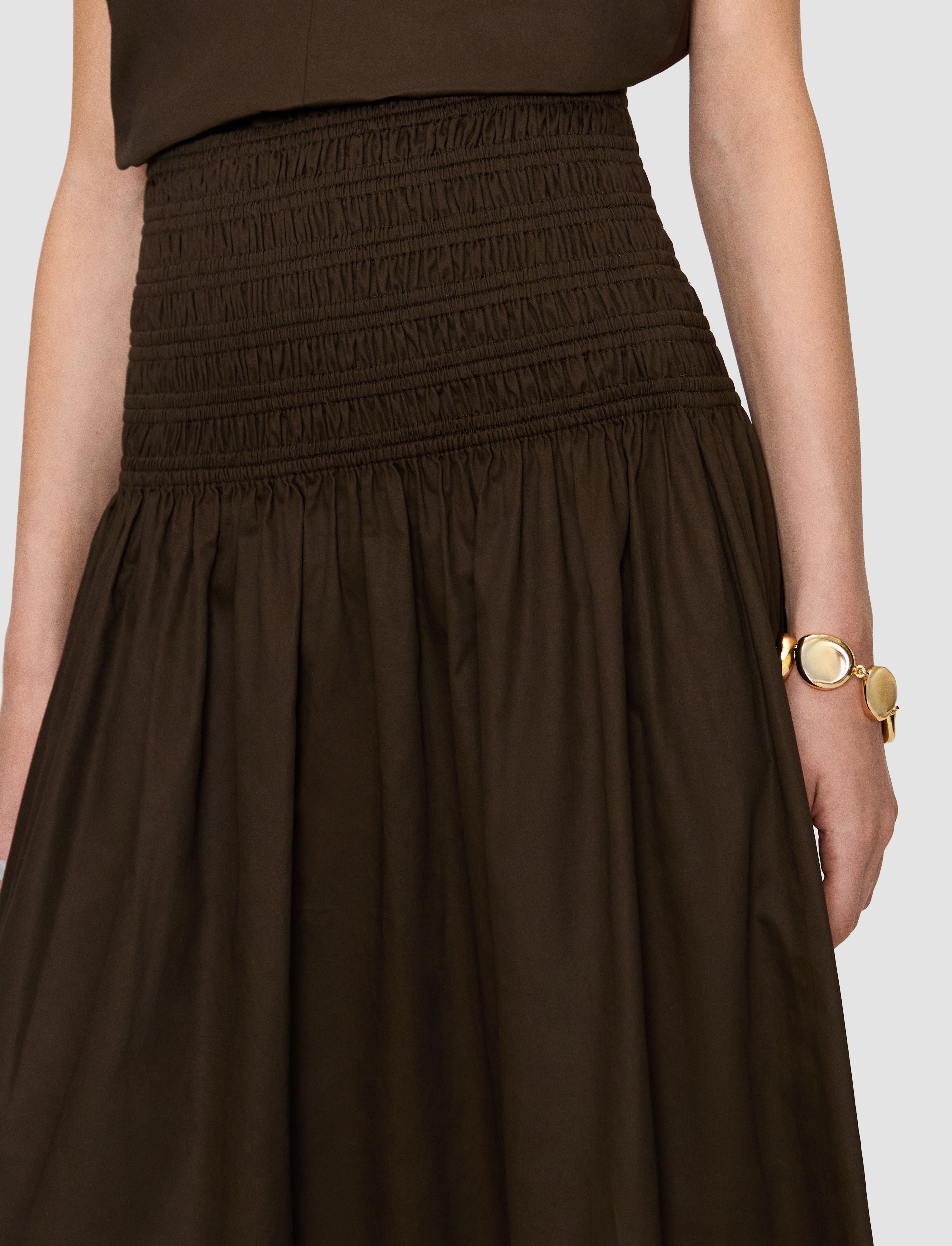 marron-jupe-en-satin-leona-coton-JOSEPH