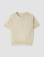 Gold Lille Lurex Knit Top - Joseph