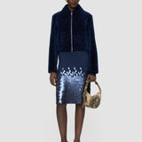 Blue Liris Short Haired Shearling Coat - Joseph