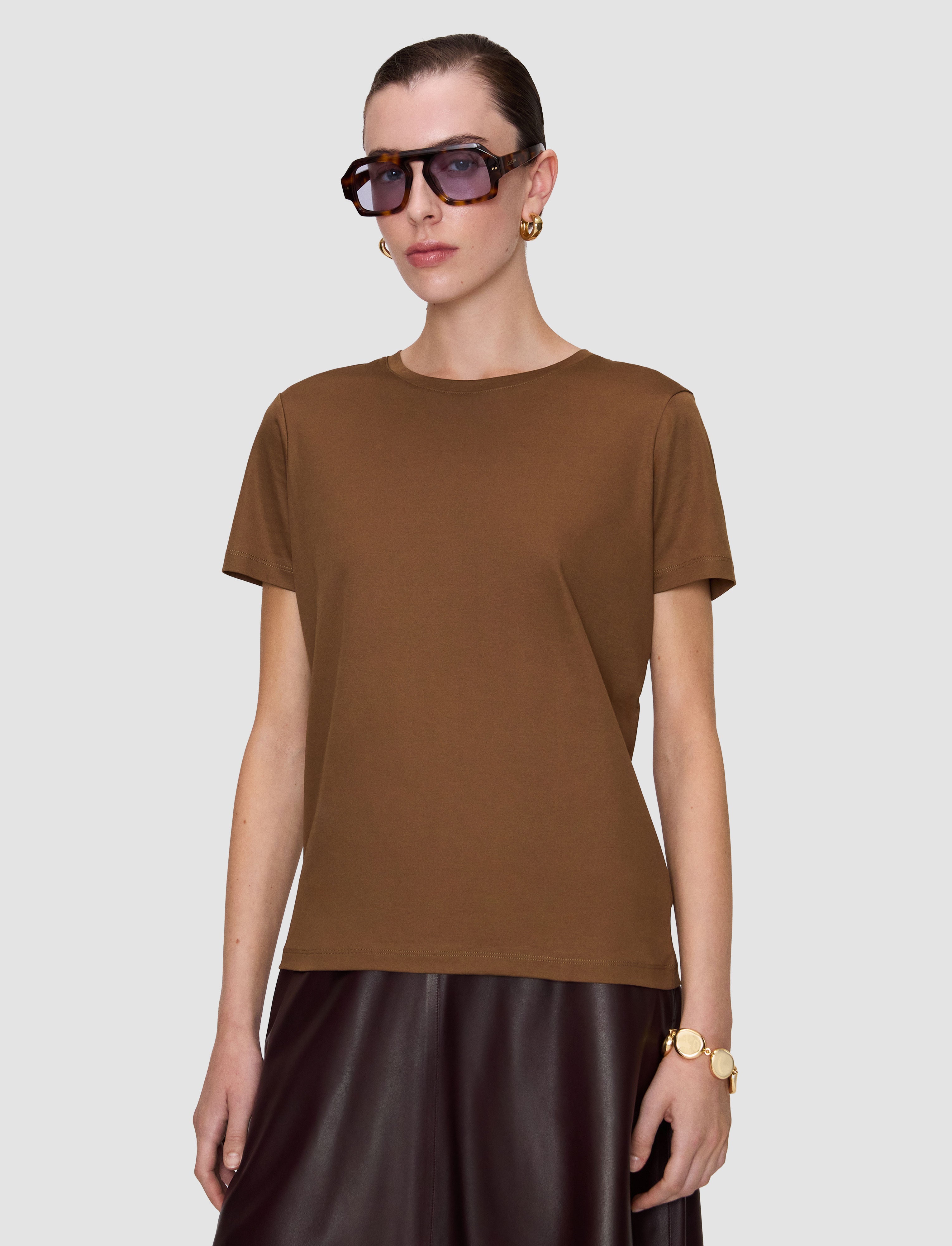 brown-livia-mercerised-cotton-t-shirt-JOSEPH