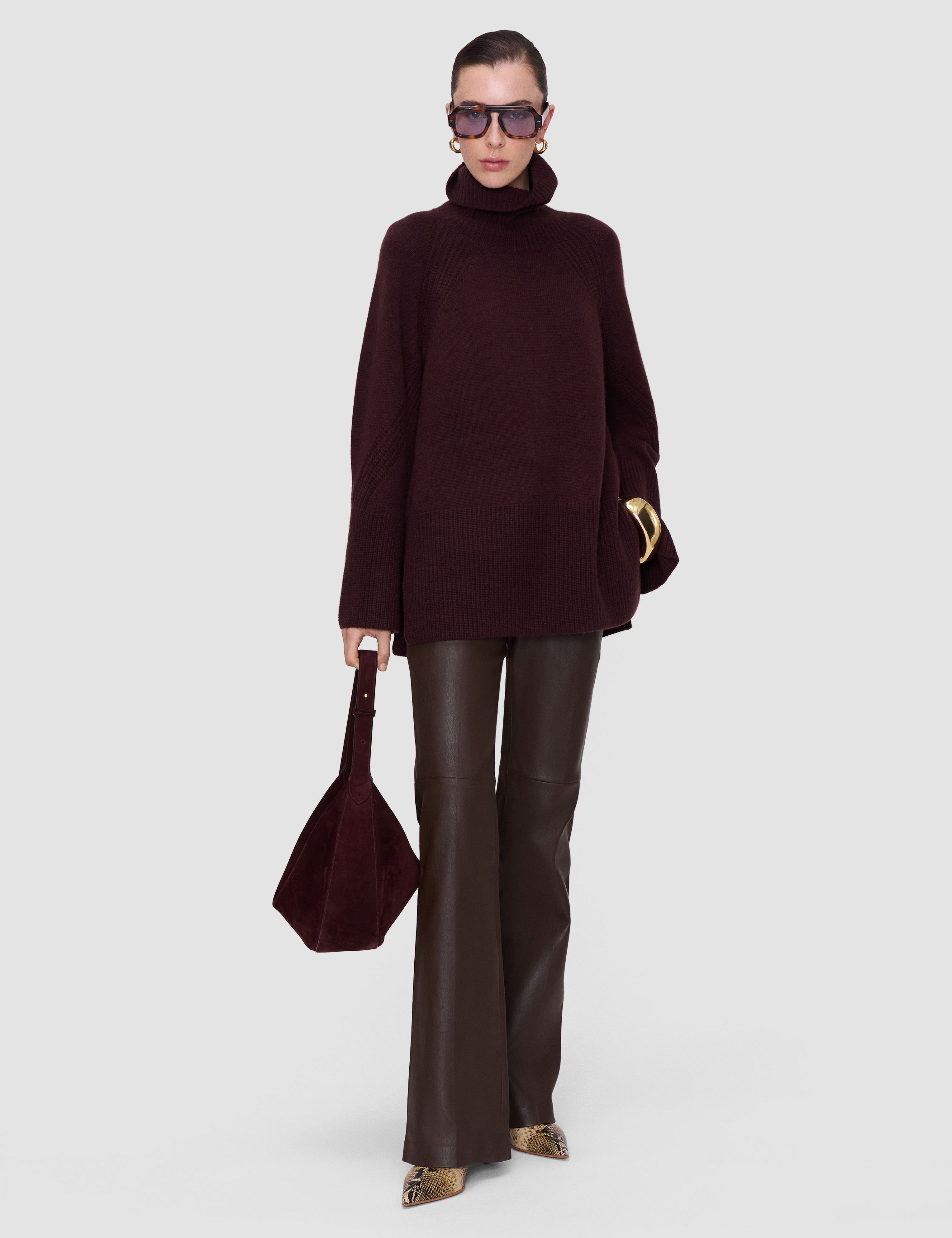 Purple Loftus Pure Cashmere High Neck Jumper - Joseph