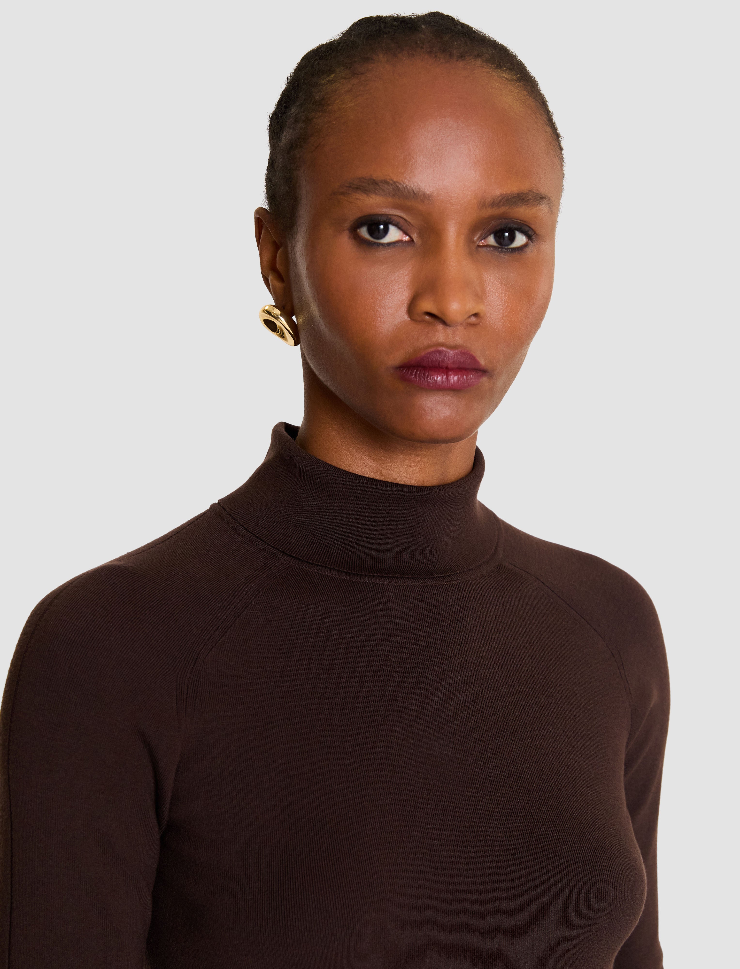 brown-lola-silk-stretch-high-neck-top-JOSEPH