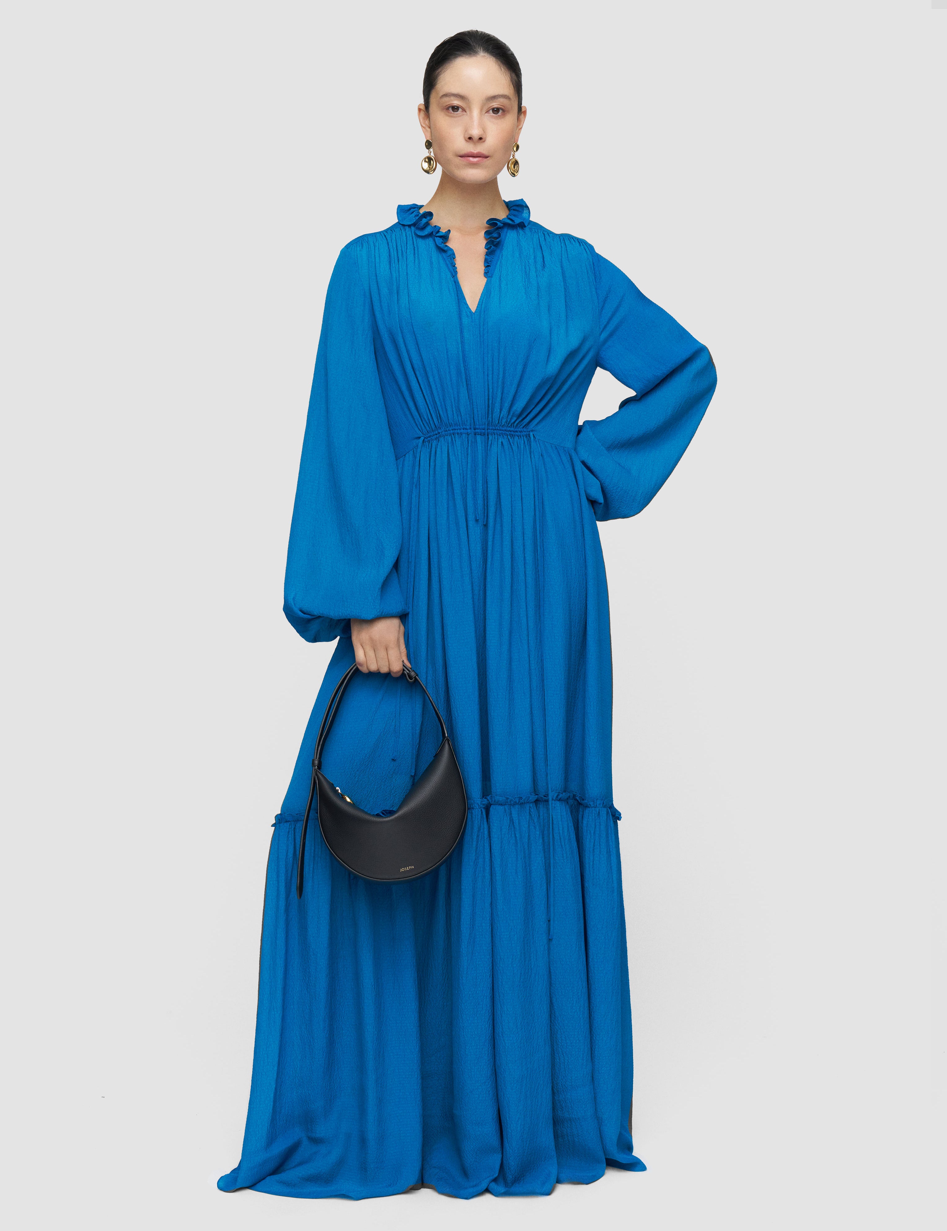 Blue Lotus Textured Silk Dress - Joseph