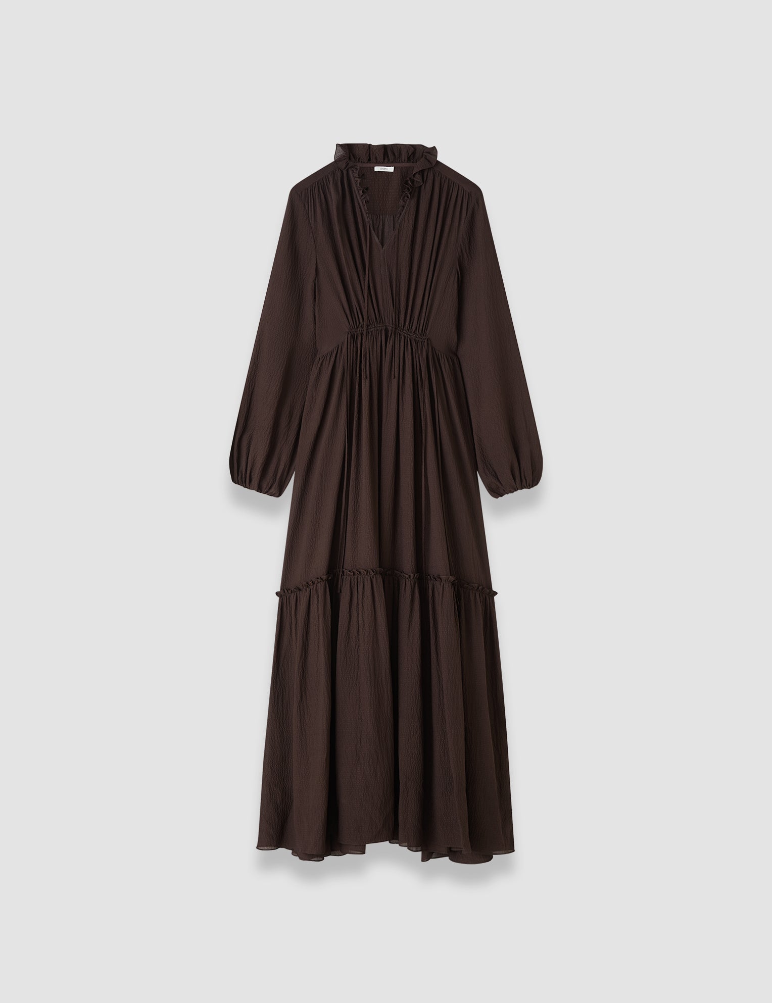 Brown Lotus Textured Silk Dress - Joseph