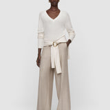 White Lucille Light Pure Cashmere V Neck Jumper - Joseph