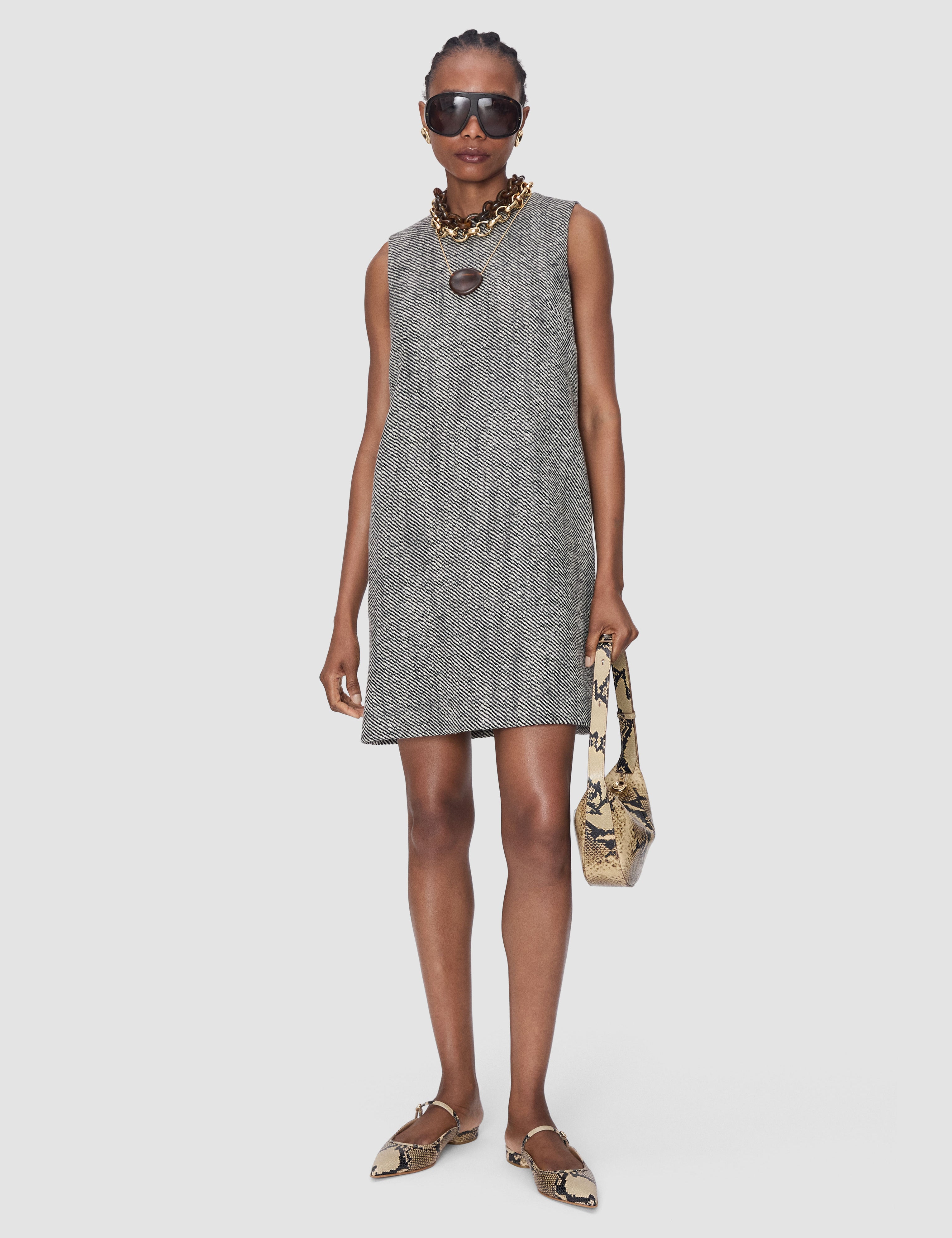 Grey Lulu Wool Twill Dress - Joseph