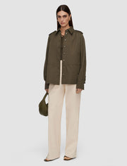 Green Mars Fluid Cotton Linen Blouse - Joseph