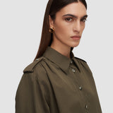 Green Mars Fluid Cotton Linen Blouse - Joseph