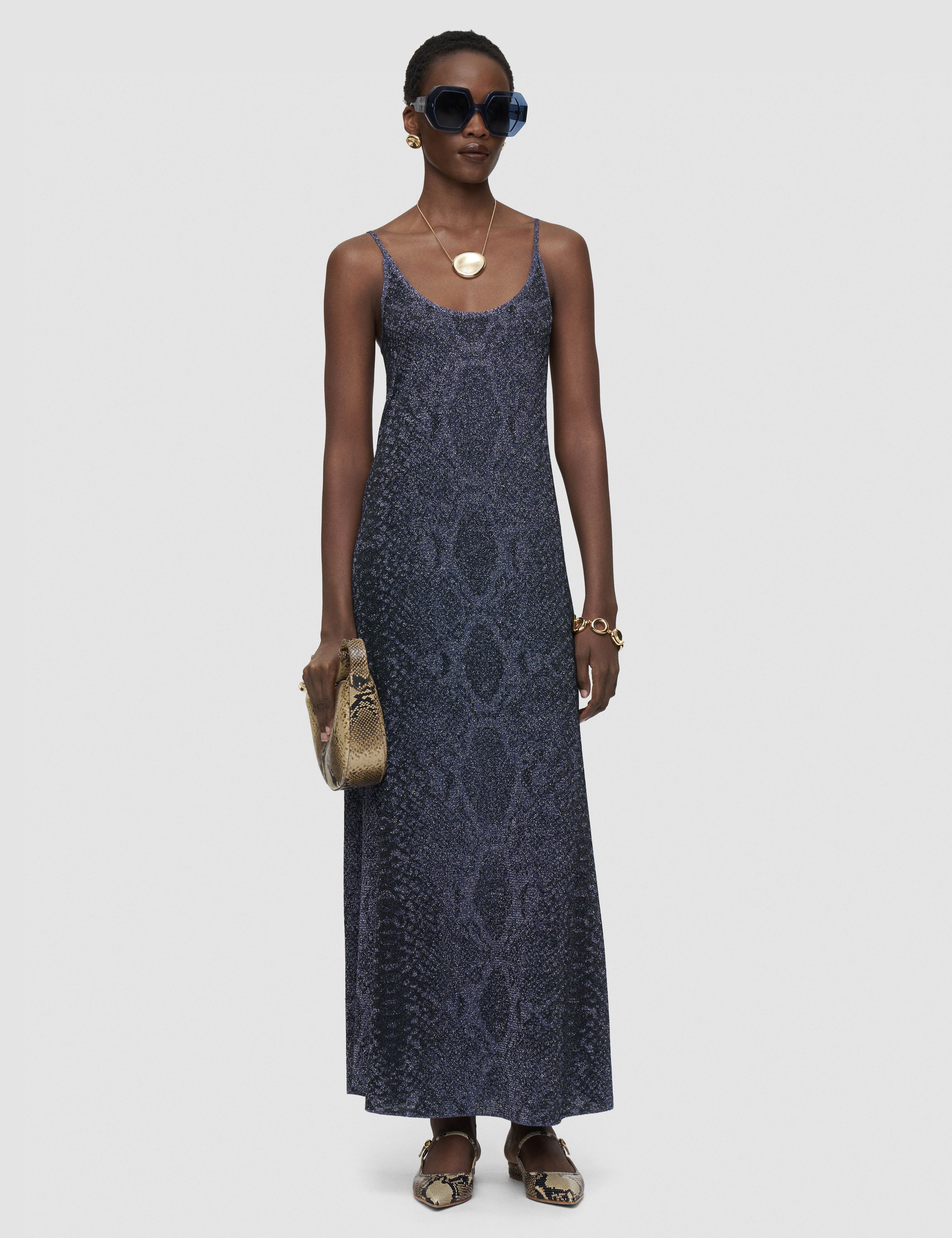 Blue Mary Lurex Snake Knit Dress - Joseph