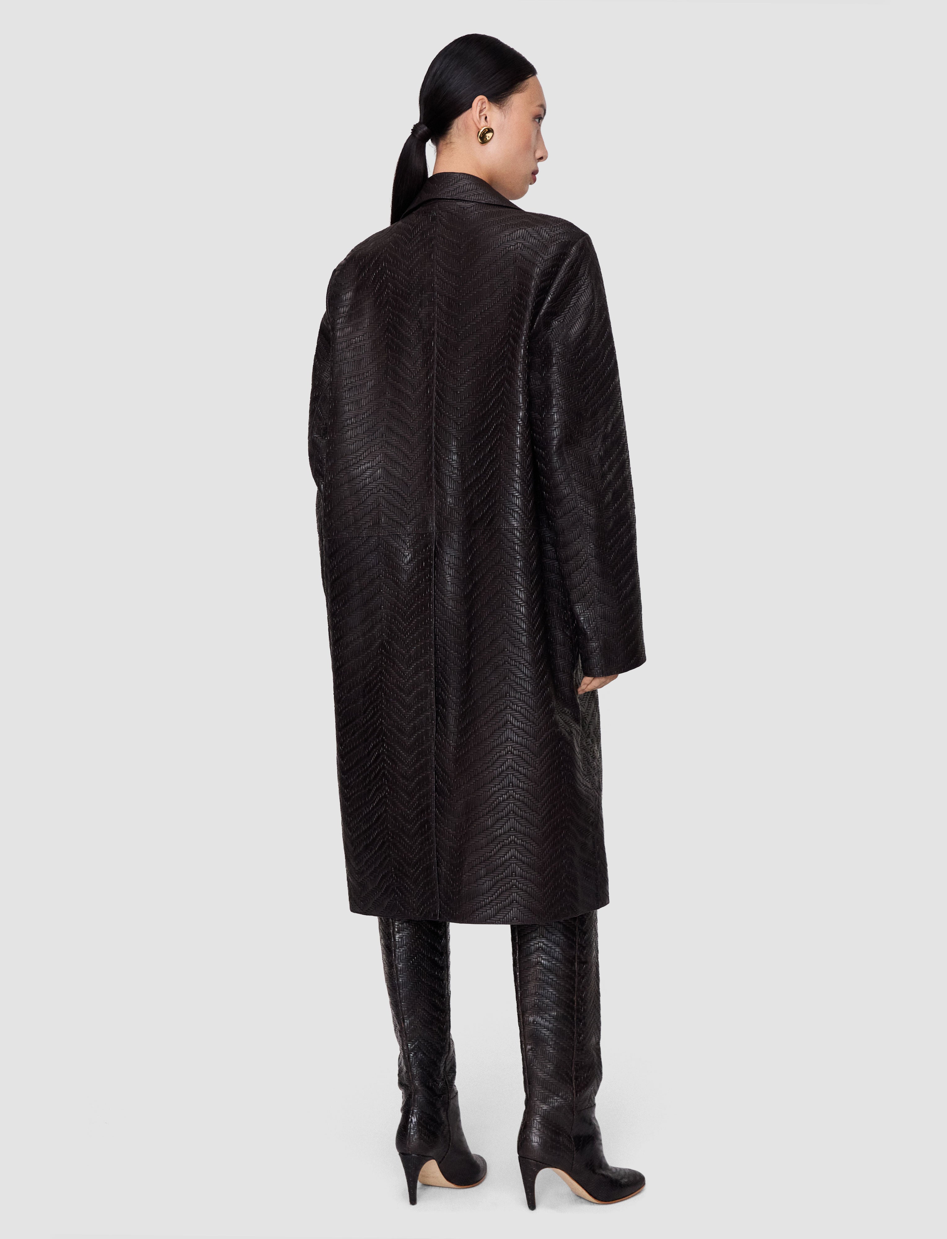 brown-matlock-embossed-woven-leather-coat-JOSEPH
