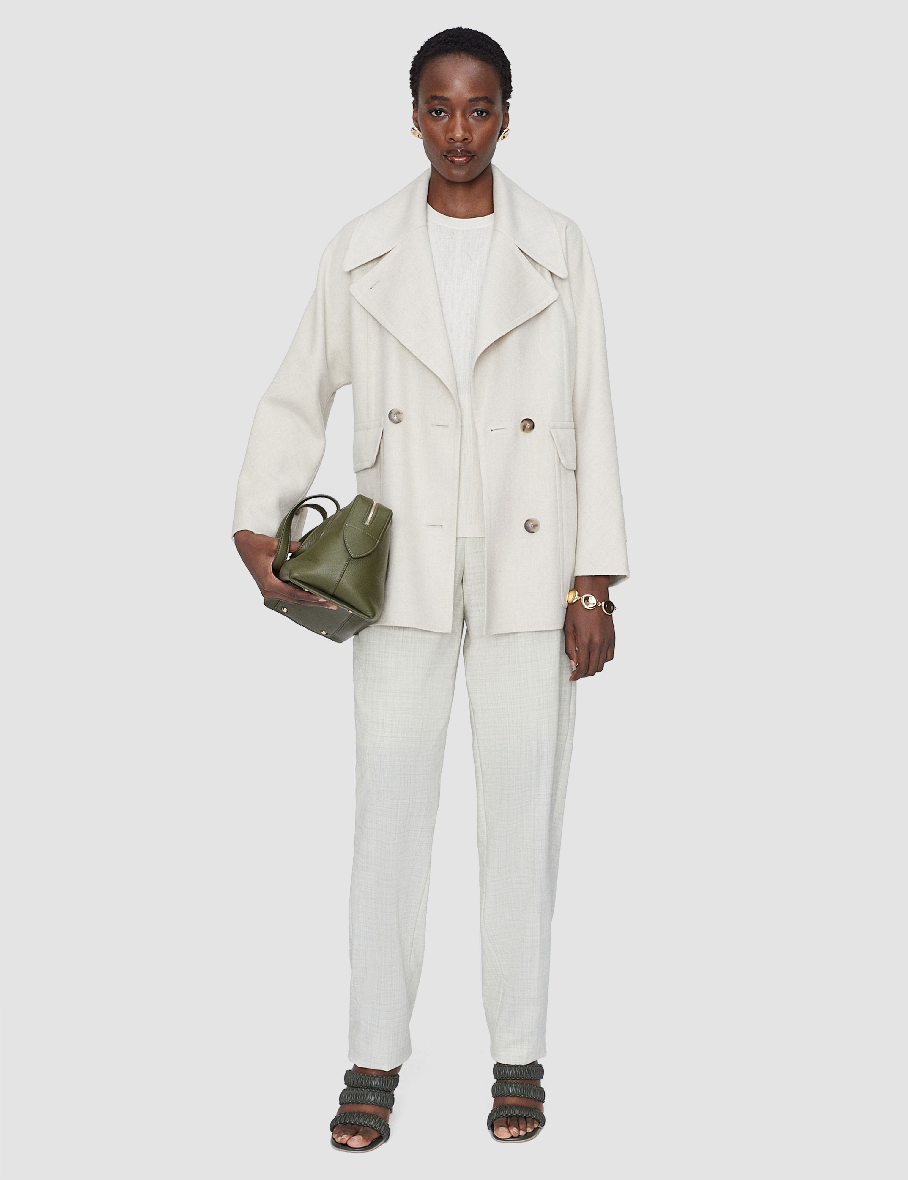 White Menas Light Double Face Wool Jacket - Joseph