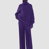 Purple Meslay Brushed Alpaca Jumper - Joseph
