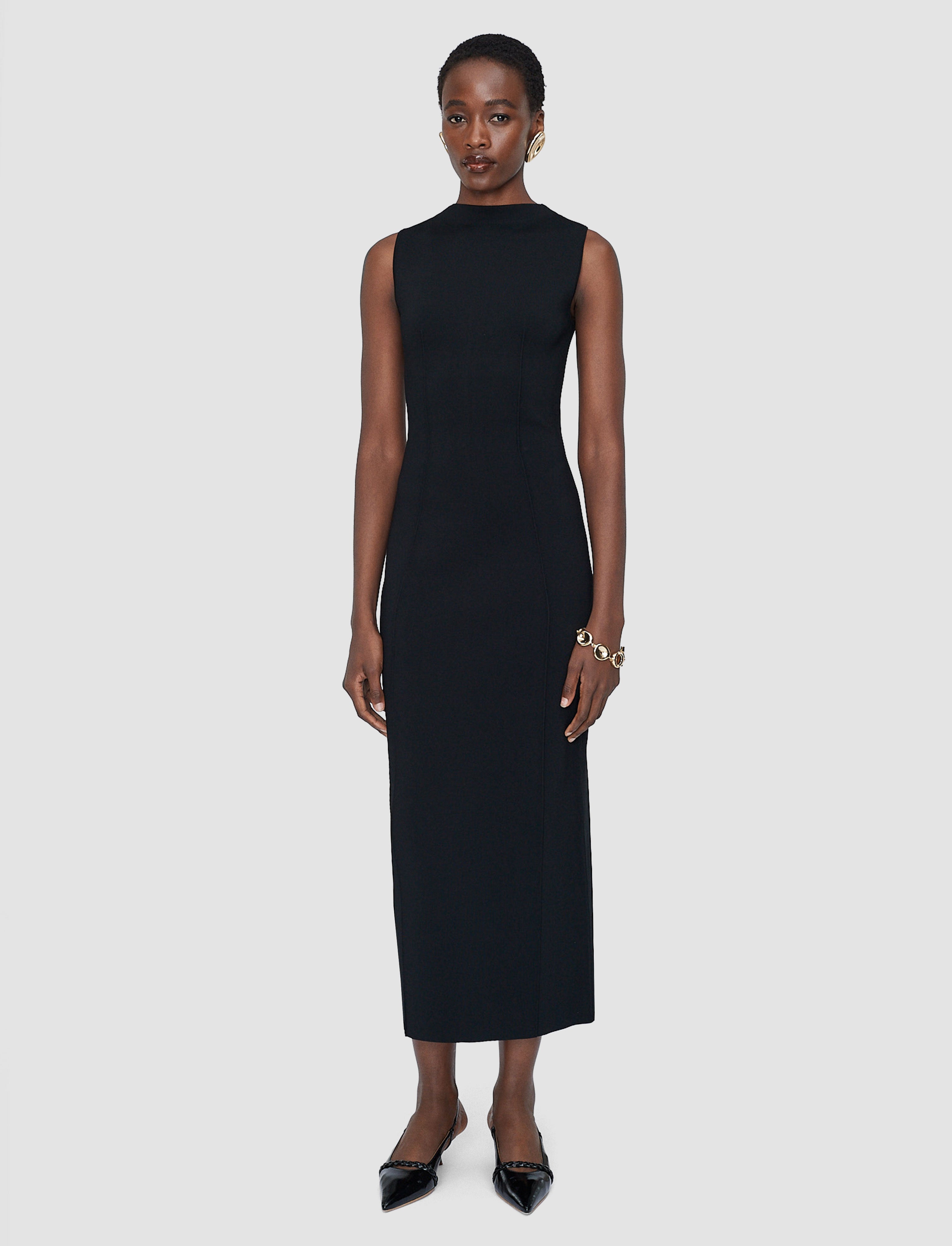 noir-robe-mille-en-maille-compact-milano-JOSEPH