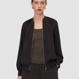 Mira Satin Twill Bomber Jacket