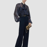 Blue Mitae Textured Wool Trousers - Joseph
