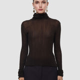 Brown Molony Sheer Wool Rib Jumper - Joseph
