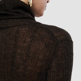 Brown Molony Sheer Wool Rib Jumper - Joseph