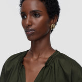 Green Nador Cotton Sateen Blouse - Joseph