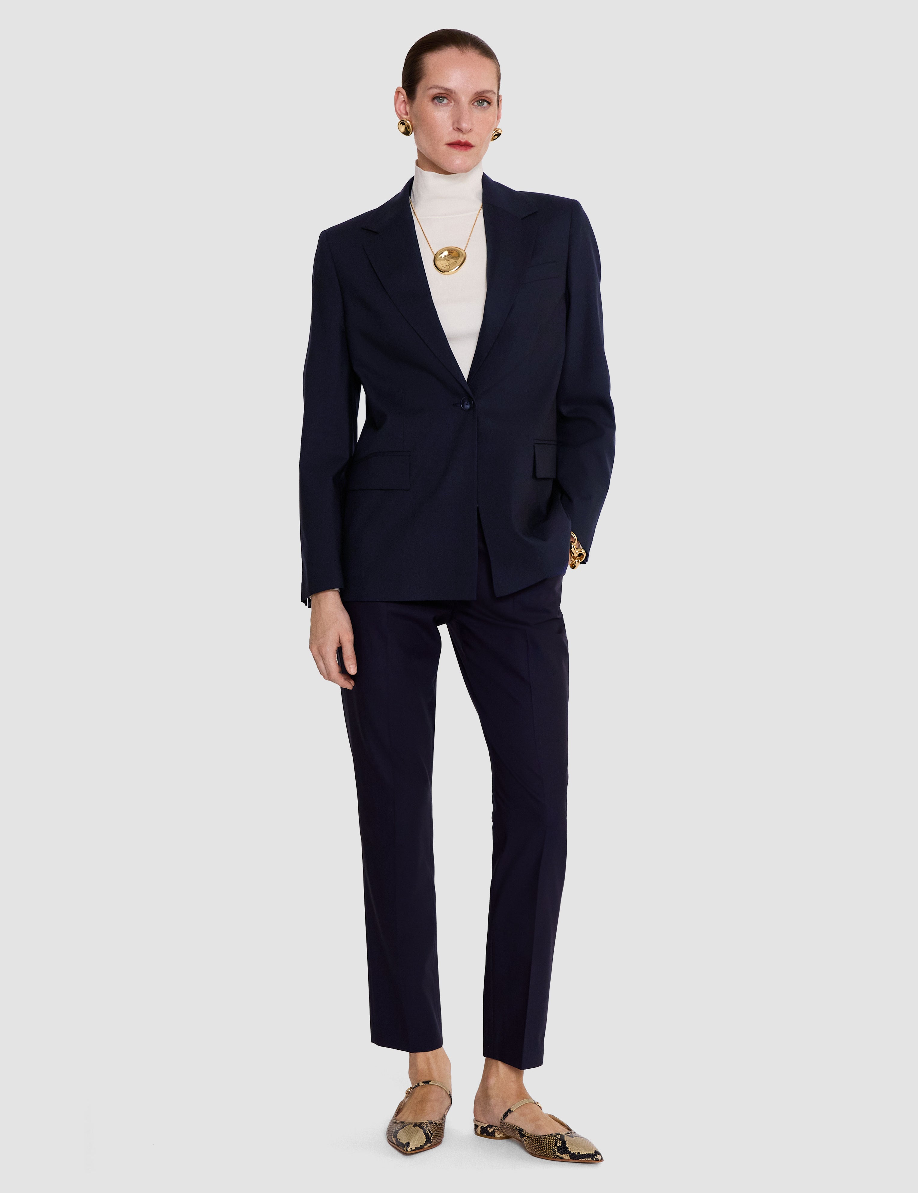 Blue Jackie Wool Tailoring Stretch Jacket - Joseph