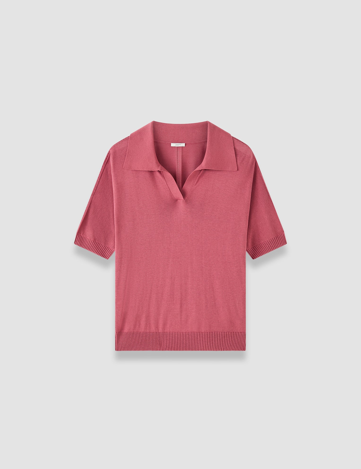 Pink Niata Superfine Silk Polo Top - Joseph